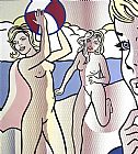 Preparing for The Costume Ball Paintings - Nudes with Beach Ball by Roy Lichtenstein